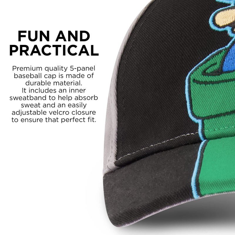 Nintendo Boys Baseball Cap, Super Mario Adjustable Kids Hat for Ages 4-14 Grey - Image 4