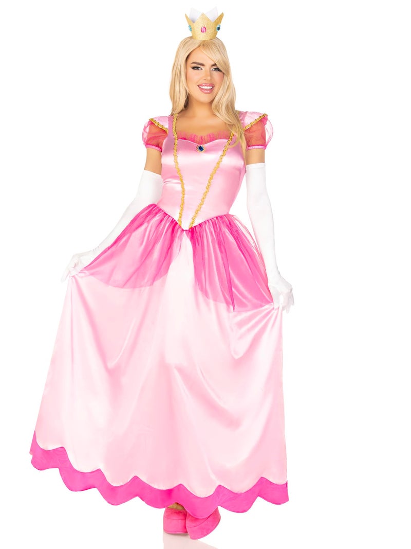 Leg Avenue Womens 2 Pc Classic Pink Princess Costume with Satin Gown, Crown Headband, X-LARGE, Pink - Image 1