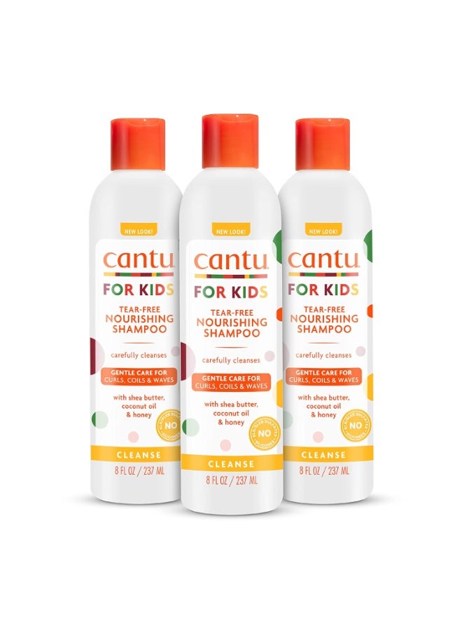 Cantu Care for Kids Tear-free Nourishing Shampoo with Shea Butter, 8 fl oz (Pack of 3) - Image 1