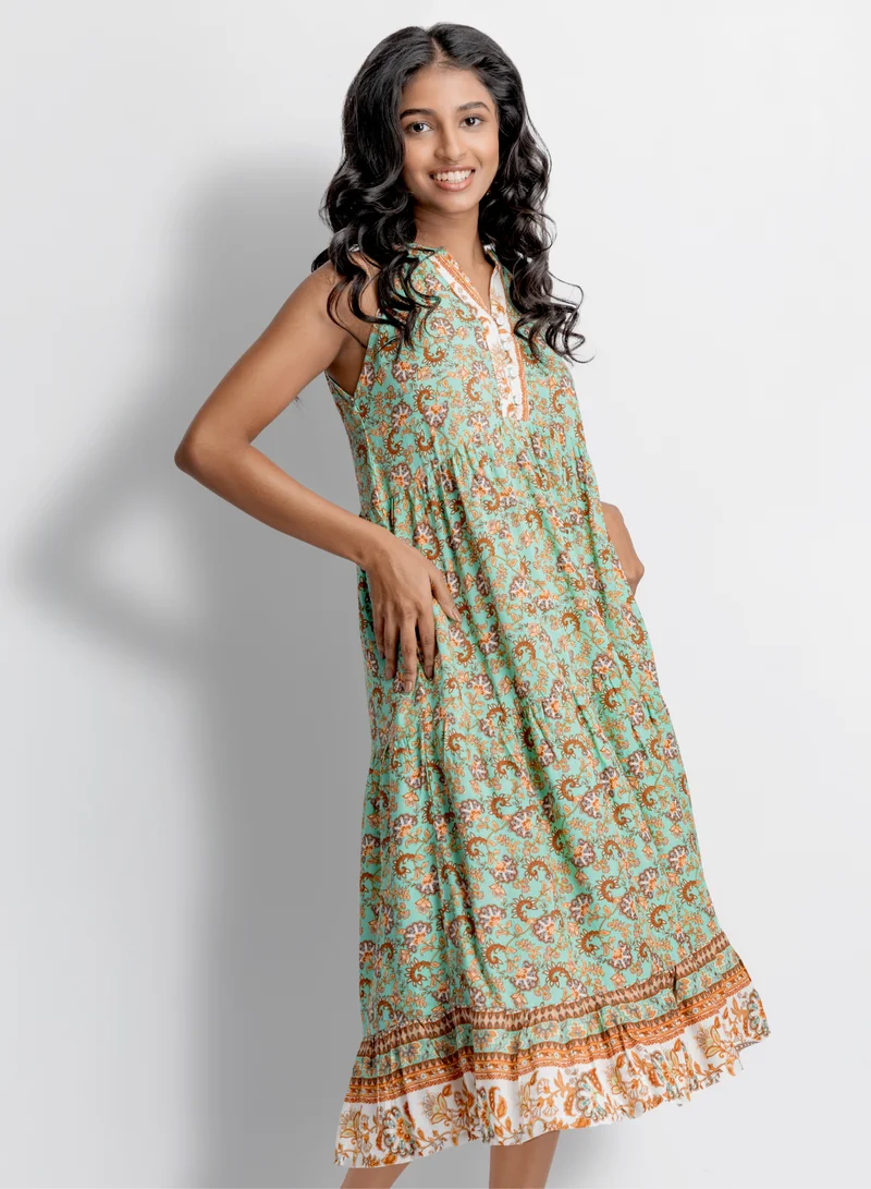 COCO by Cotton Collection Floral Sleeveless Dress