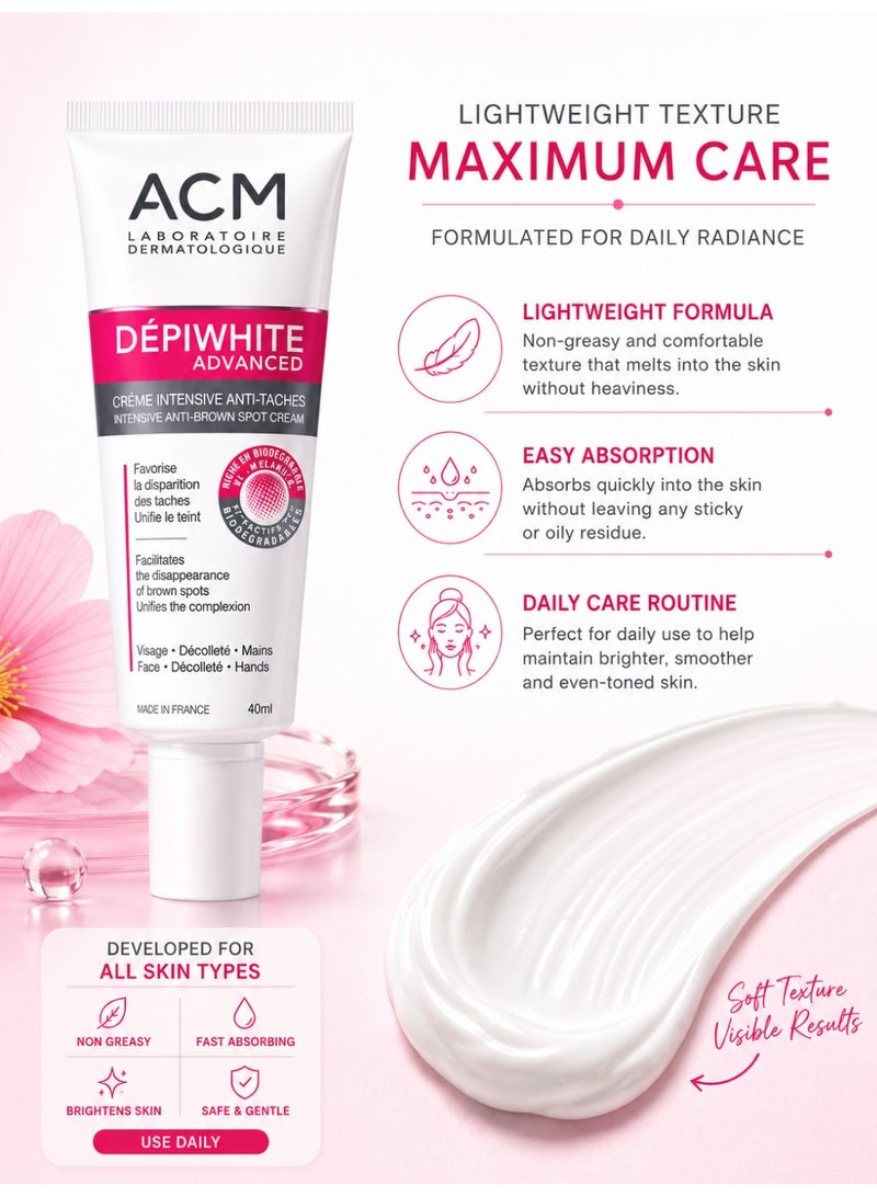 ACM Depiwhite Advanced Intensive Anti-Brown Spot Cream 40ml | Skin Tone Correcting Healing Ointment for Dark Spots & Uneven Skin Tone | Face Neck Hands - Image 3