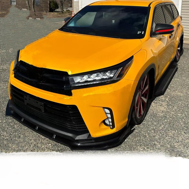skkyoro Front Bumper Lip Spoiler 3PCS for Toyota Highlander 2017 2018 2019 Air Dam Chin Body Kit Accessories ï»¿ (Carbon Fiber Print, 2017-2019 Model) - Image 2