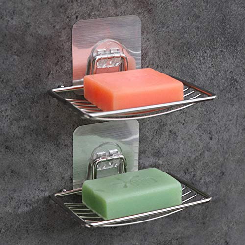 HOME CUBE 1 Pc Metal with Chrome Finish soap Box soap Dish with Strong Power Flexible Sticker - Image 2