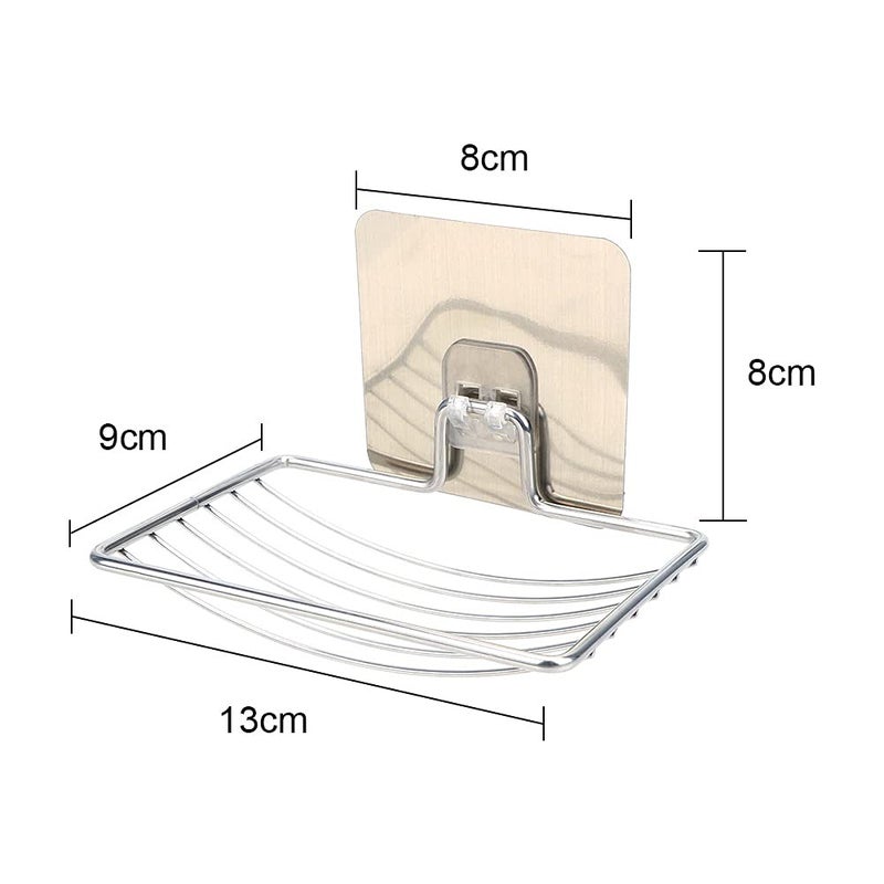 HOME CUBE 1 Pc Metal with Chrome Finish soap Box soap Dish with Strong Power Flexible Sticker - Image 5