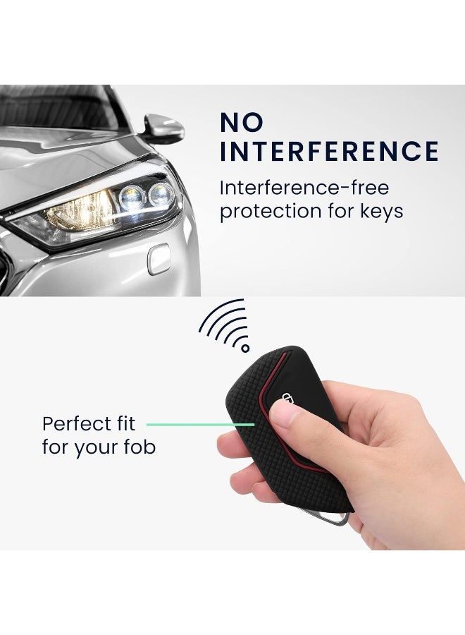 kwmobile غطاء مفتاح السيارة kwmobile متوافق مع فولكس فاجن جولف 8 غطاء مفتاح السيارة 3 أزرار - غطاء مفتاح السيارة الواقي من السيليكون - أسود/أحمر - Image 3