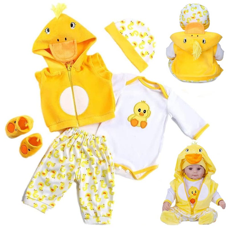 MAIHAO Reborn Baby Doll Clothes 5pcs Set Outfit Accessories for 1722 Inch Dolls Yellow Duck - Image 2