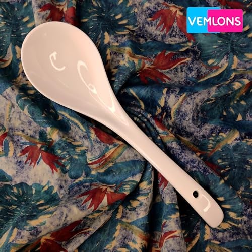 Vemlons Serving Spoon, Ceramic Serving Spoon Set of 4 Long Handled Serving Spoons Ceramic Tableware Set of 4 Piece Serving Spoons ,25 Cm - Image 3