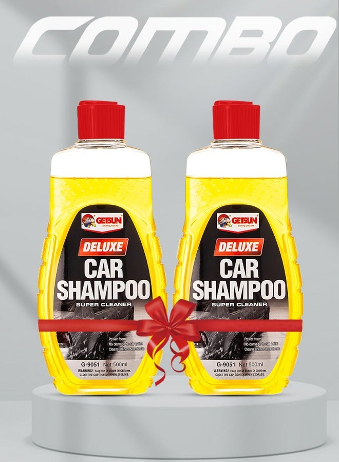 GETSUN Combo - 2PC GETSUN Deluxe Auto Shampoo - Super Cleaner - Power Foam Car Washing Liquid 500 ml - Image 1