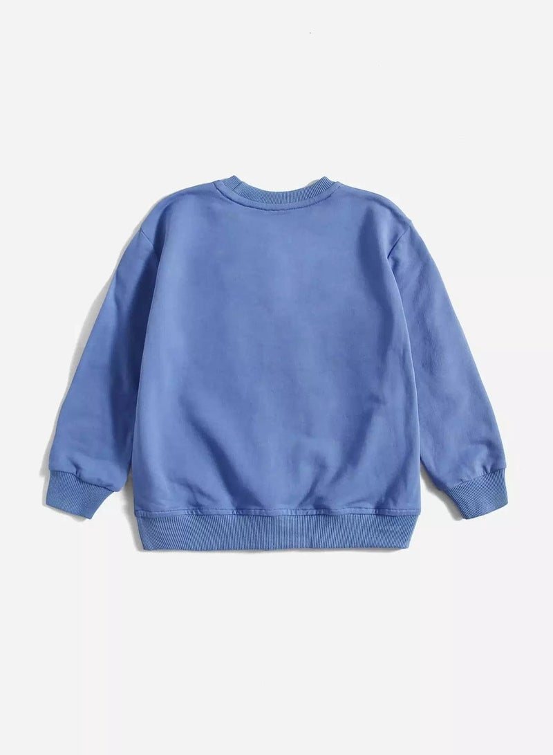 Toddler Boys Cat & Letter Graphic Pullover  - Image 2