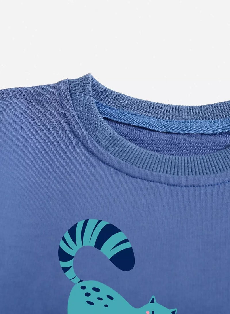 Toddler Boys Cat & Letter Graphic Pullover  - Image 3