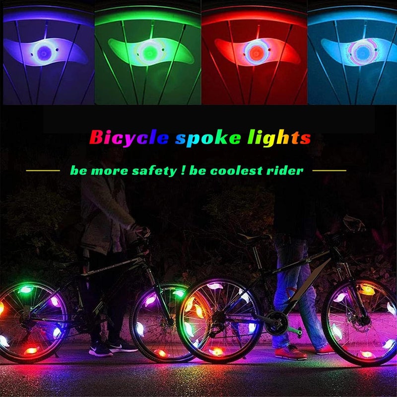 Constefire 5PCS Colorful LED Bike Wheel Light, Waterproof Easy Install Bicycles Wheel Spoke LED Lights with 3 Modes, for Bicycle Spoke Decoration Safety and Warning at Night - Image 3