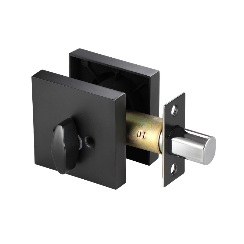 TooCust Matte Black Square Deadbolt Lock 2 Pack, Keyed Alike Single Cylinder Deadbolt Lock for Front Door Entrance, Modern Keyed Dead Bolt for Exterior & Interior, Keyed 1 Side - Image 2