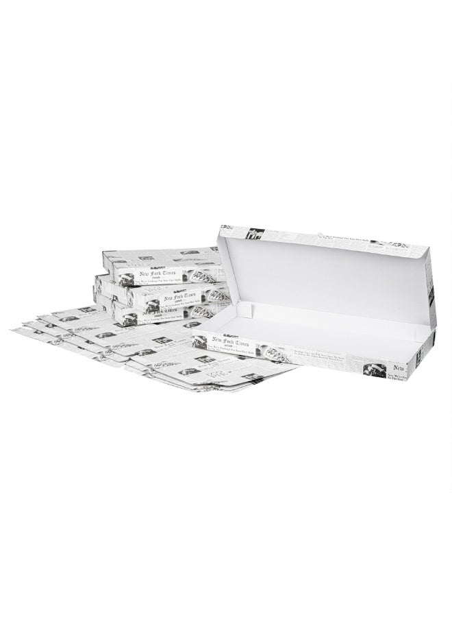 Restaurantware صناديق خبز مسطح قابلة للتصرف 24 × 8 × 2 بوصة، 50 صندوق بيتزا كرتوني - متين، ورق أخبار وورق أبيض لصناديق البيتزا، مثالي للمطاعم - Image 1