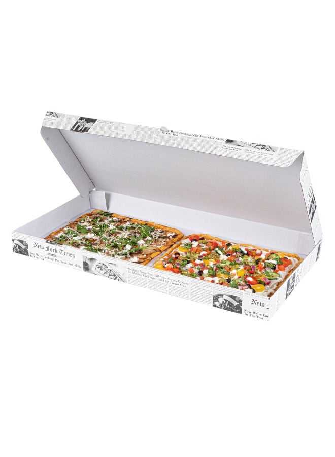 Restaurantware صناديق خبز مسطح قابلة للتصرف 24 × 8 × 2 بوصة، 50 صندوق بيتزا كرتوني - متين، ورق أخبار وورق أبيض لصناديق البيتزا، مثالي للمطاعم - Image 2