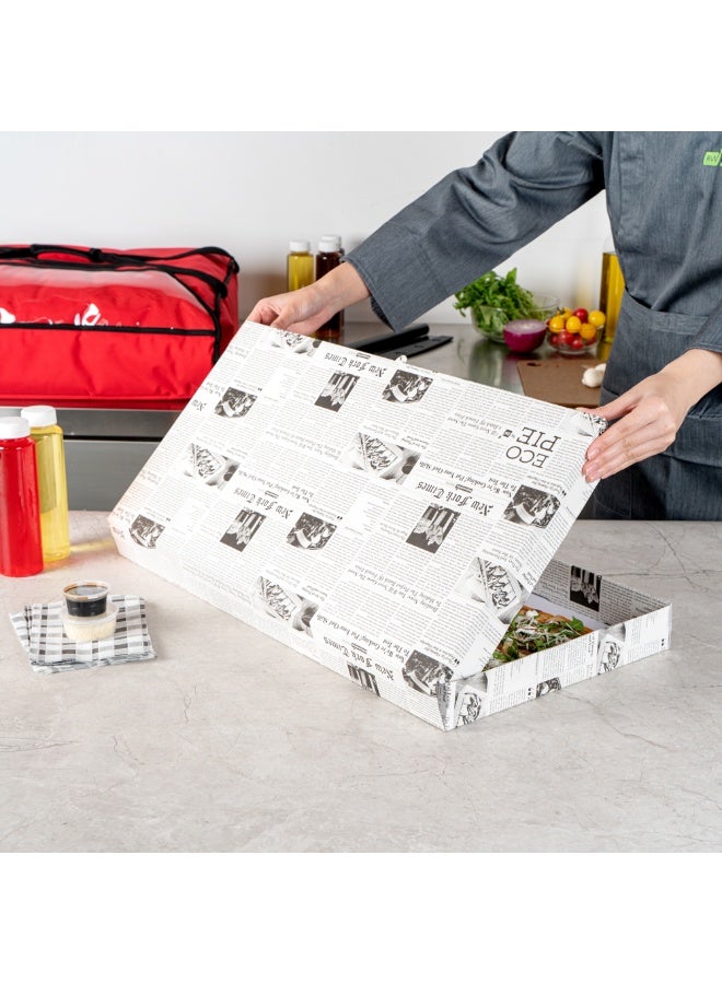 Restaurantware صناديق خبز مسطح قابلة للتصرف 24 × 8 × 2 بوصة، 50 صندوق بيتزا كرتوني - متين، ورق أخبار وورق أبيض لصناديق البيتزا، مثالي للمطاعم - Image 5
