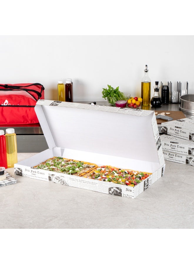 Restaurantware صناديق خبز مسطح قابلة للتصرف 24 × 8 × 2 بوصة، 50 صندوق بيتزا كرتوني - متين، ورق أخبار وورق أبيض لصناديق البيتزا، مثالي للمطاعم - Image 3