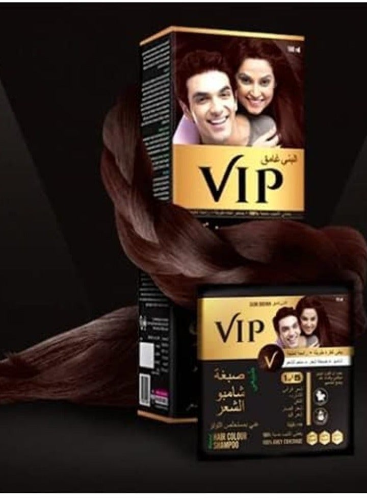 VIP Hair colour shampoo 5 in 1 Dark Brown - Image 2