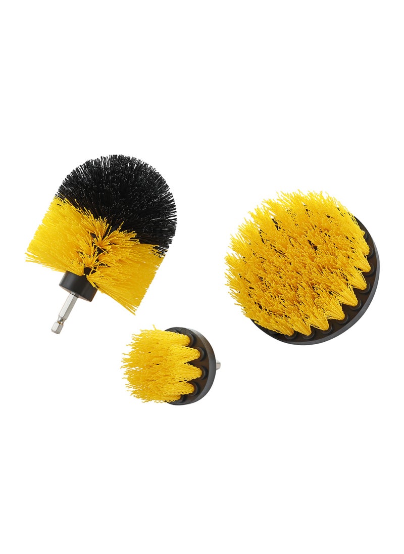LAWAZIM Drill Brush Set - Yellow - Durable Nylon Bristles, Hex Shank for Quick Attachment to Power Tools - Heavy-Duty Cleaning for Bathrooms, Kitchens, Tiles, Grout, Cars, Furniture, Multi-Surface  - Image 1