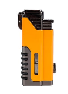 Generic Windproof Lighter Quad Flame Torch  Refillable Butane Gas Metal Lighter with Punch ( without butane gas )  - Image 3