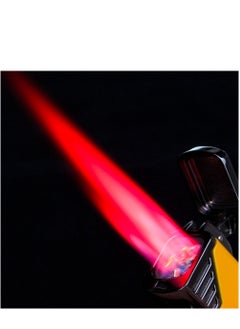 Generic Windproof Lighter Quad Flame Torch  Refillable Butane Gas Metal Lighter with Punch ( without butane gas )  - Image 2