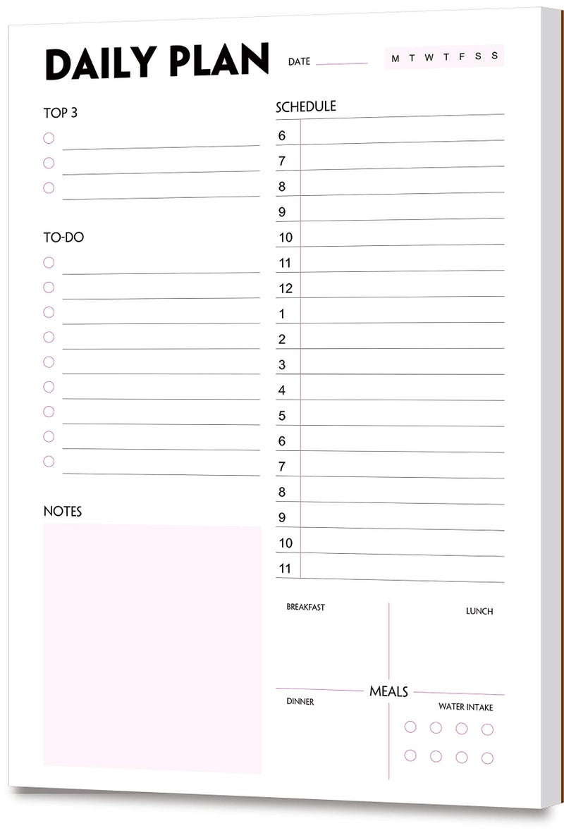 Nokingo Daily Planner Notepad - A5 Calendar, Scheduler, Organizer with Priority, To Do List, Appointments, Notes, Meals and Water Intake Tracker, 50 Undated Tear-Off Sheets Planning Pad, 5.8"x8.25" - Image 1