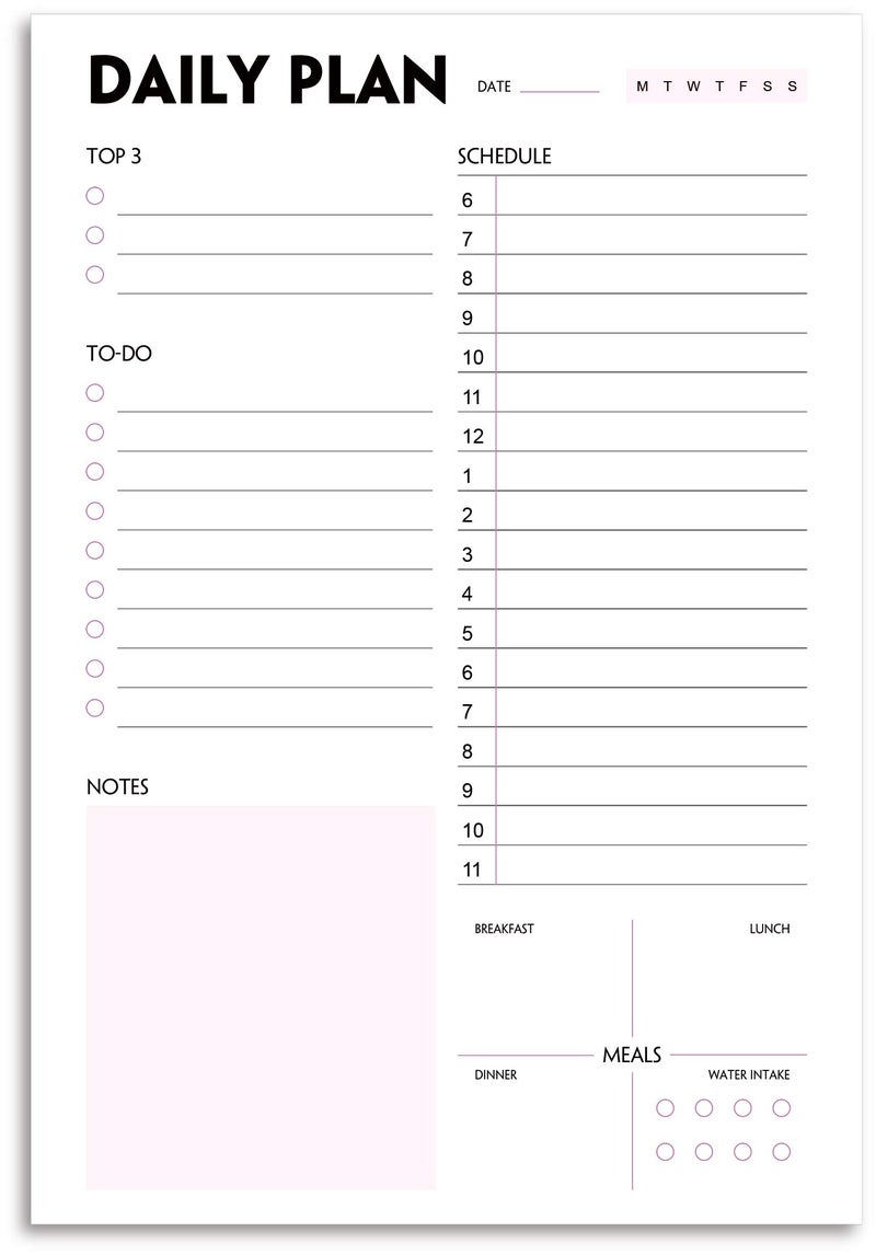 Nokingo Daily Planner Notepad - A5 Calendar, Scheduler, Organizer with Priority, To Do List, Appointments, Notes, Meals and Water Intake Tracker, 50 Undated Tear-Off Sheets Planning Pad, 5.8"x8.25" - Image 4