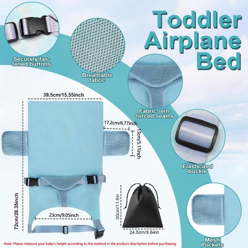 Jaxbo 2026 Upgrade Toddler Airplane Bed, Jaxbo Portable Baby Travel Essentials for Flying, Suitable for 1-8 Months Infant (Length â‰¤65cm/25.6in, Weight <5kg), Baby Seat Extender with Triangle Seat Belts - Image 2