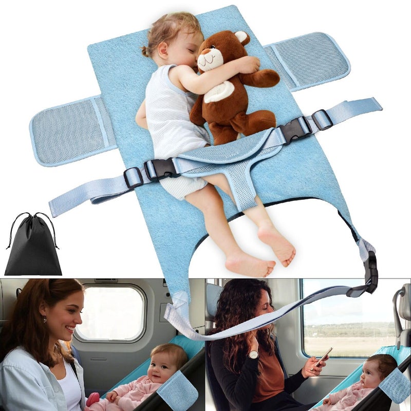 Jaxbo 2026 Upgrade Toddler Airplane Bed, Jaxbo Portable Baby Travel Essentials for Flying, Suitable for 1-8 Months Infant (Length â‰¤65cm/25.6in, Weight <5kg), Baby Seat Extender with Triangle Seat Belts - Image 1