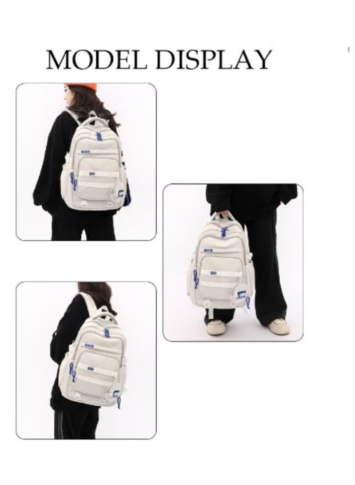 DUNISO Gray - White - Blue Color - Blocking Backpack - Image 1