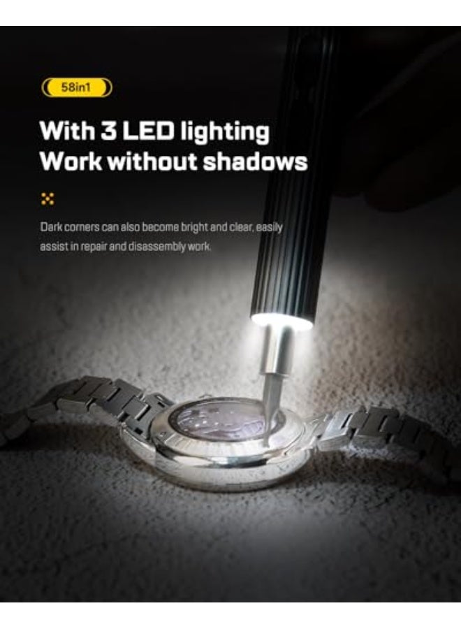 LIFEGOO Mini Electric Screwdriver Set,58 in 1 Cordless Eectric Precision Screwdriver with 50 Magnetic Bits Small Power Screwdriver Repair Tool Kit for Phone Watch Camera - Image 3