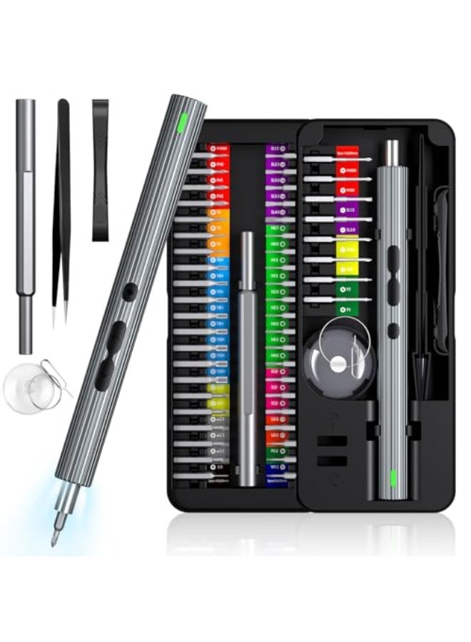 LIFEGOO Mini Electric Screwdriver Set,58 in 1 Cordless Eectric Precision Screwdriver with 50 Magnetic Bits Small Power Screwdriver Repair Tool Kit for Phone Watch Camera - Image 1
