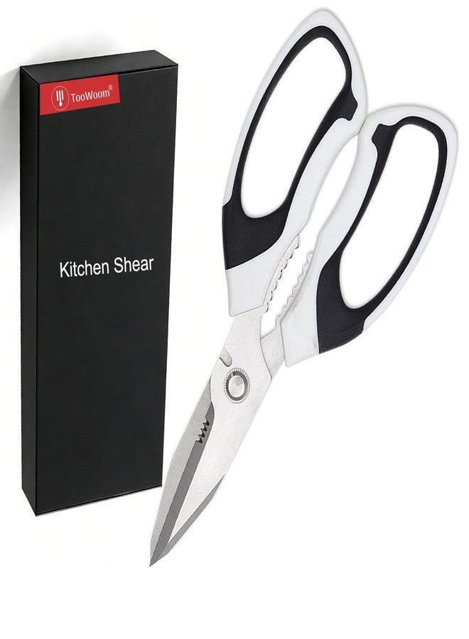 TooWoom All-Purpose Kitchen Shears, Sharp Stainless Steel Kitchen Scissors with Protective Sheath, Cooking Scissors for Herbs, Bacon, Pizza, Vegetables & Food Packaging, Dishwasher Safe - Image 1