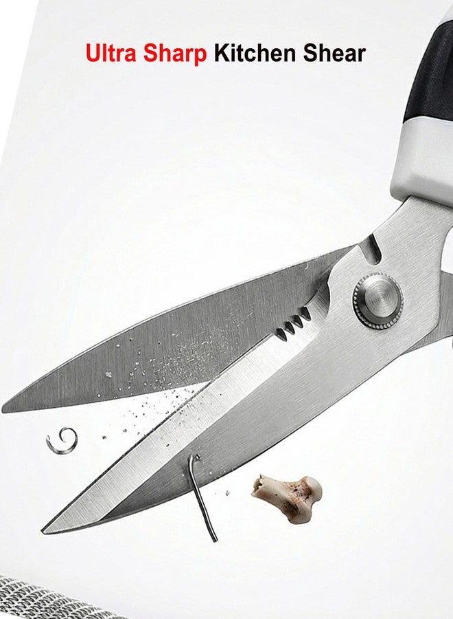 TooWoom All-Purpose Kitchen Shears, Sharp Stainless Steel Kitchen Scissors with Protective Sheath, Cooking Scissors for Herbs, Bacon, Pizza, Vegetables & Food Packaging, Dishwasher Safe - Image 2