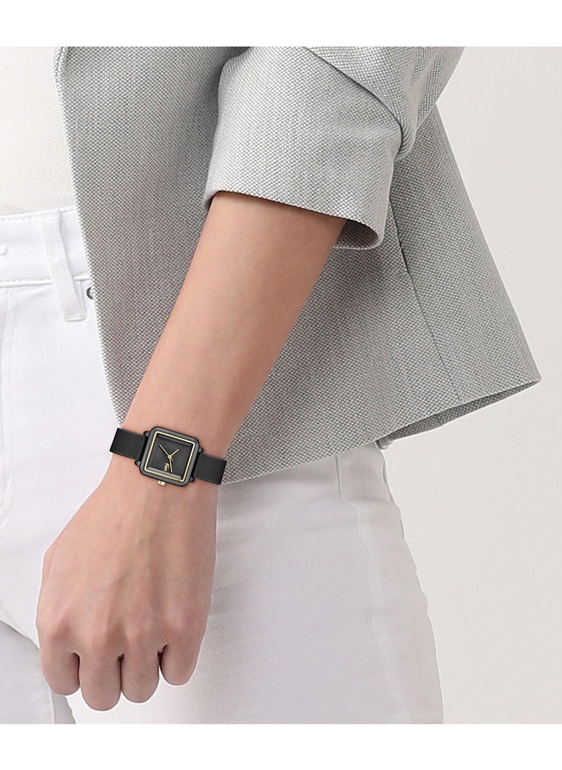 LACOSTE ساعة لاغوست سوداء للنساء بتحكم تناظري - 2001408  - Image 5