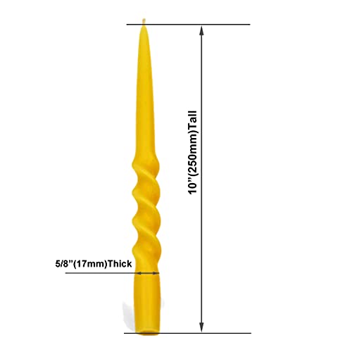 BCandle 100% Pure Beeswax Spiral Twist Taper Candles (Set of 2) Organic - 10 Inches Tall, 5/8 Inch Diameter, Hand Made - Image 3