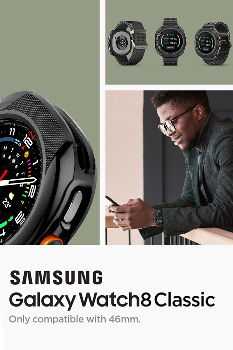 Spigen Liquid Air for Samsung Galaxy Watch 8 Classic 46mm Case Cover Flexible Lightweight TPU (2025) - Matte Black - Image 2