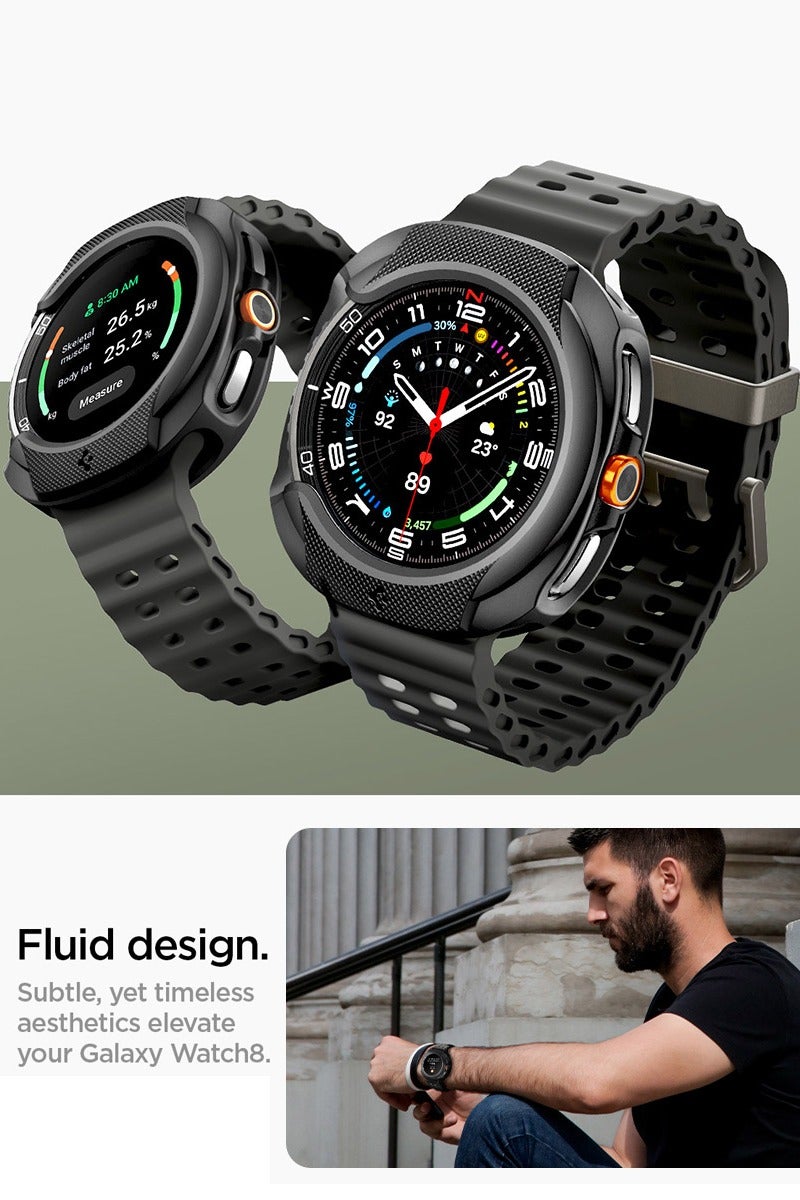 Spigen Liquid Air for Samsung Galaxy Watch 8 Classic 46mm Case Cover Flexible Lightweight TPU (2025) - Matte Black - Image 3