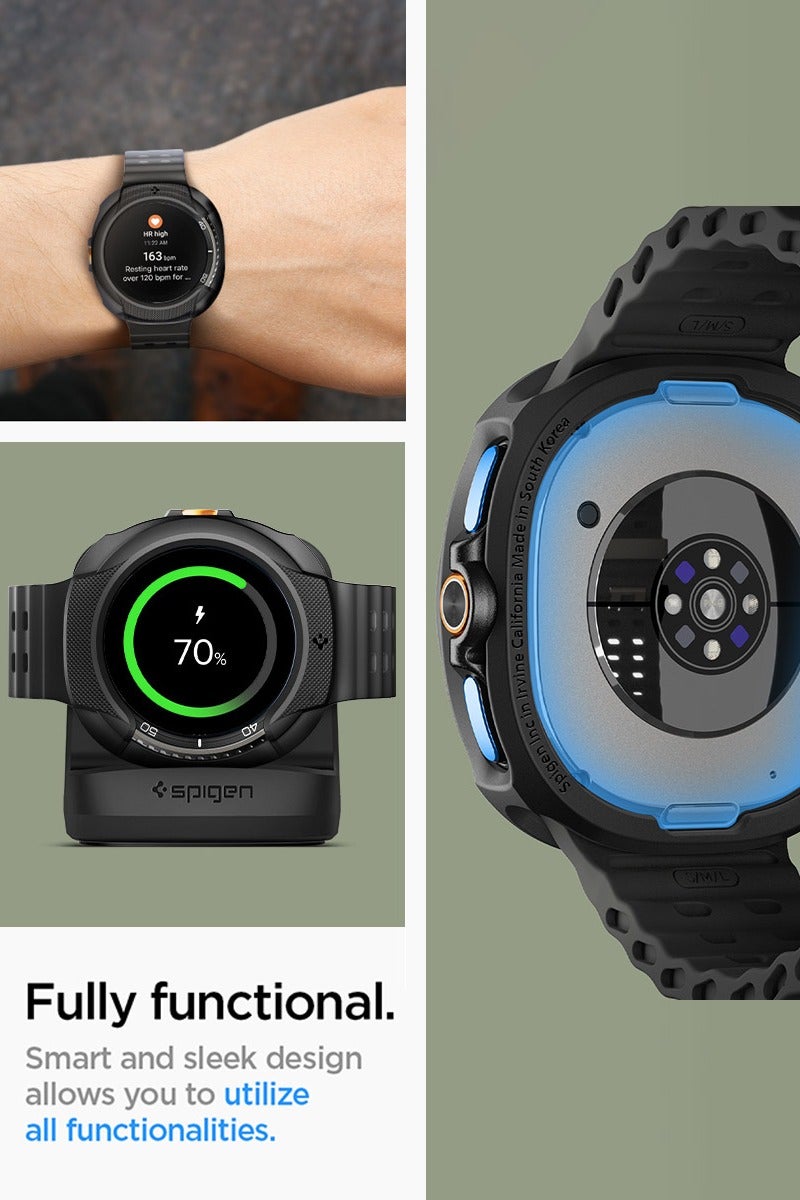 Spigen Liquid Air for Samsung Galaxy Watch 8 Classic 46mm Case Cover Flexible Lightweight TPU (2025) - Matte Black - Image 5