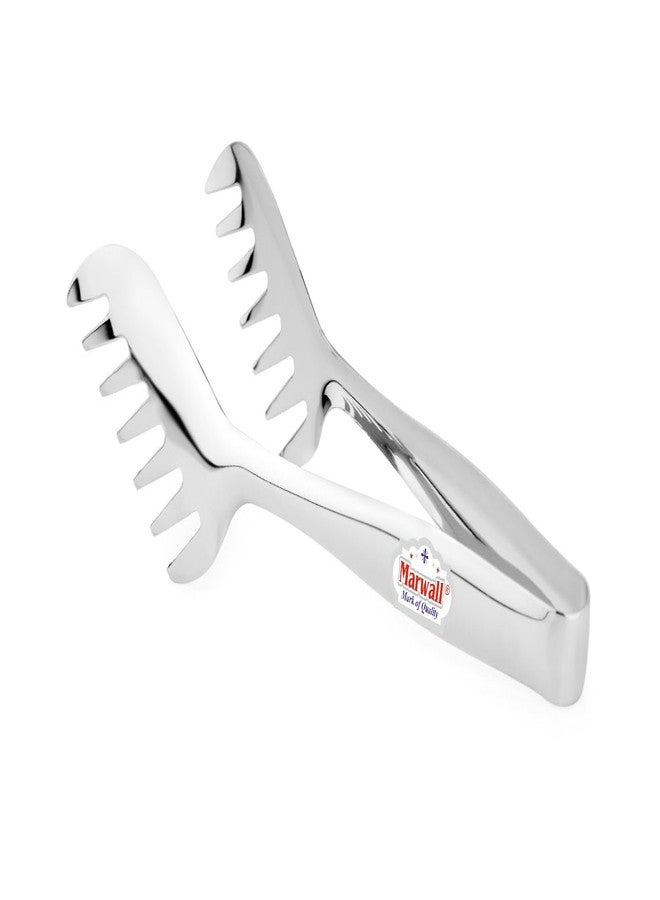 Marwall Stainless Steel Pasta Tongs, Spaghetti Tongs, Comb Design Serving Tongs for Noodles, Bread, Salad, Ergonomic Handle - Image 1