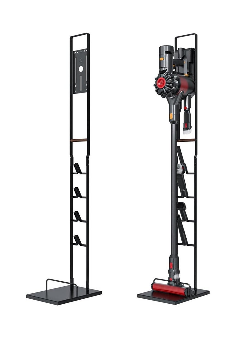 Metal Dyson vacuum cleaner stand, floor-standing with wheels, no drilling required, compatible with Dyson V6, V7, V8, V10, V11, V15, T20, T30, V12, and other models, black. - Image 2