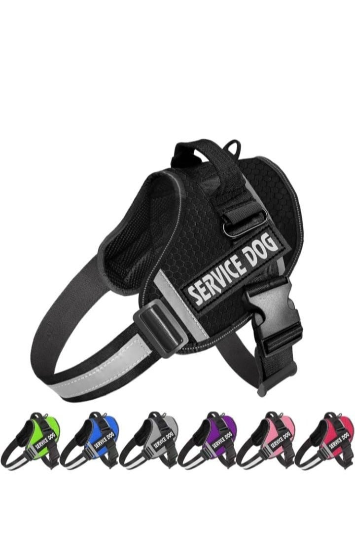 Premium Reflective Service Dog Harness – Adjustable No-Pull Vest with Handle – Breathable & Comfortable – Multiple Sizes & Colors - Image 1