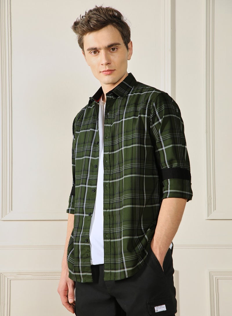Dennis Lingo Olive Regular Shirt for Men - Comfortable, Trendy - Image 3