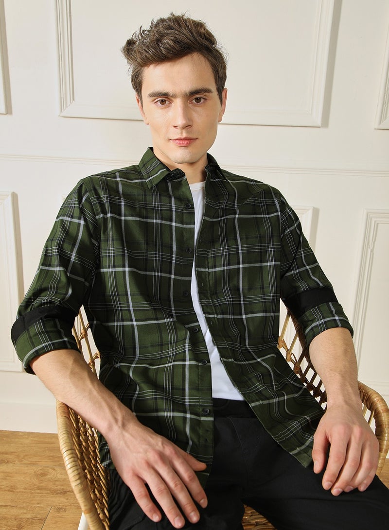 Dennis Lingo Olive Regular Shirt for Men - Comfortable, Trendy - Image 1