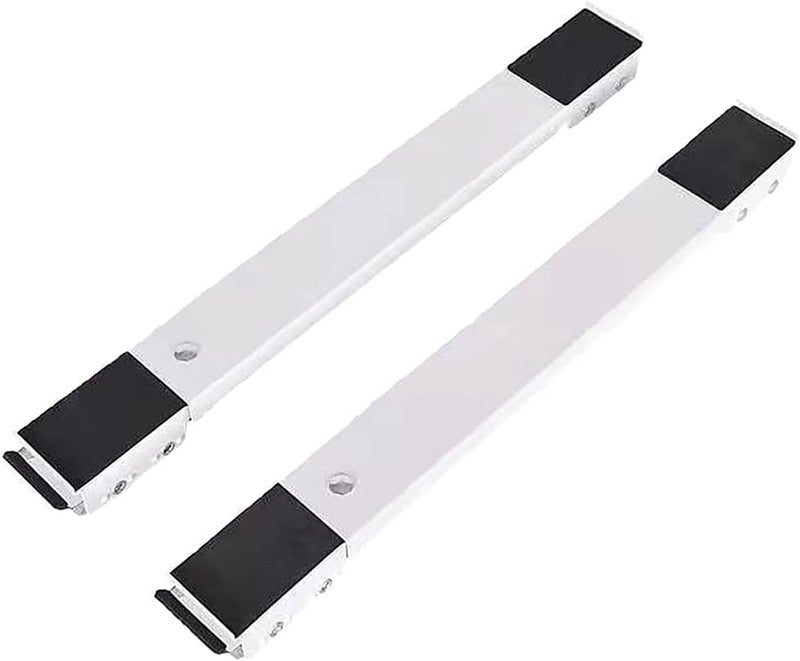 Sturdy, expandable, and portable refrigerator stand with wheels and adjustable brakes for easy moving and lifting of heavy appliances. Holds up to 300 kg for 40 mm appliances. Two-piece set, white, iron. - Image 3