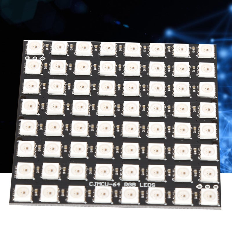 لوحة تطوير LED بـ 64 رقمًا بمشغل ألوان كامل مدمج WS2812 5050 RGB LED 5VDC - Image 5