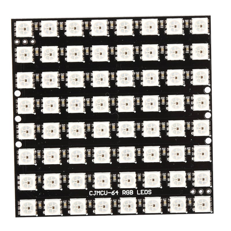 لوحة تطوير LED بـ 64 رقمًا بمشغل ألوان كامل مدمج WS2812 5050 RGB LED 5VDC - Image 1