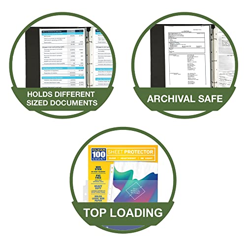 Samsill 100 Pack Legal Sheet Protectors, 8.5 x 14 Inch Document Protectors for Legal Binder, Heavyweight, Clear, Legal Size, Top Loading, Acid Free - Image 3