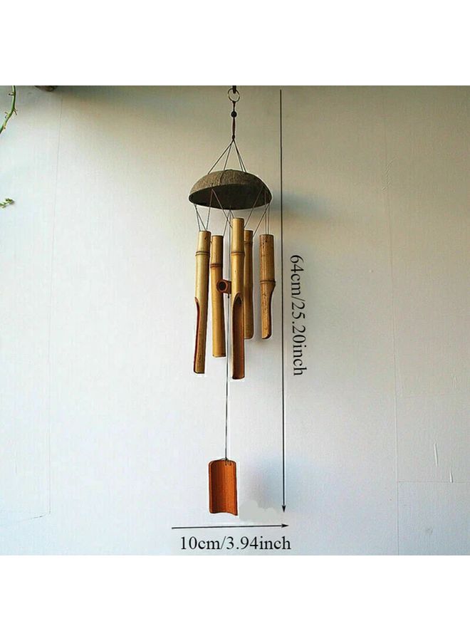 Natural Bamboo Coconut Wind Chimes Handmade Outdoor Indoor Garden Decor 1pc - Image 4