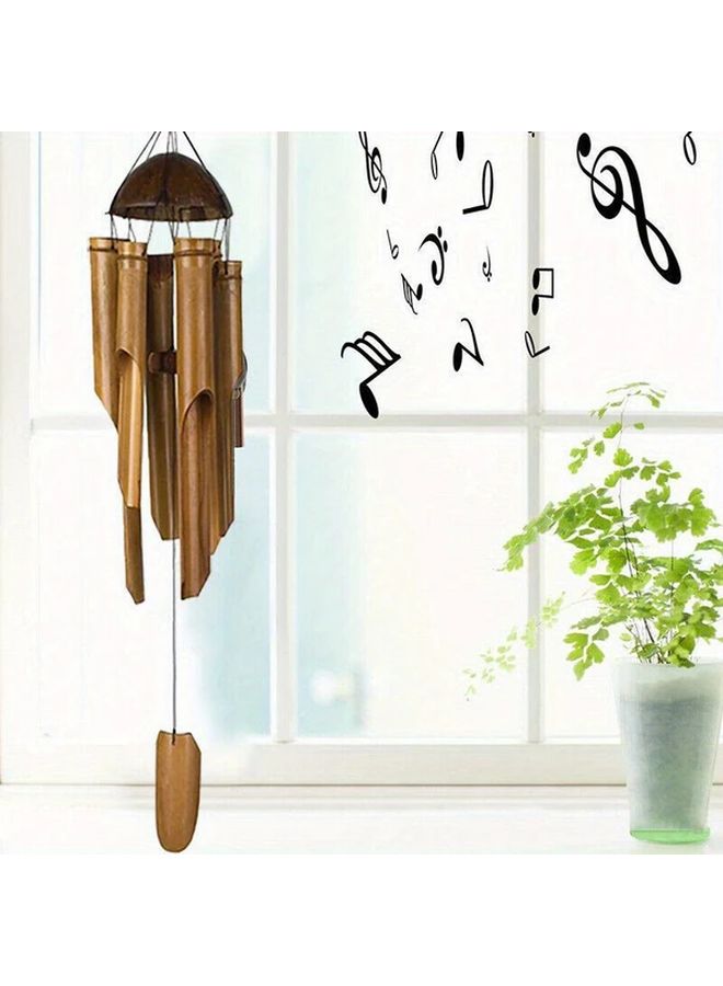 Natural Bamboo Coconut Wind Chimes Handmade Outdoor Indoor Garden Decor 1pc - Image 3