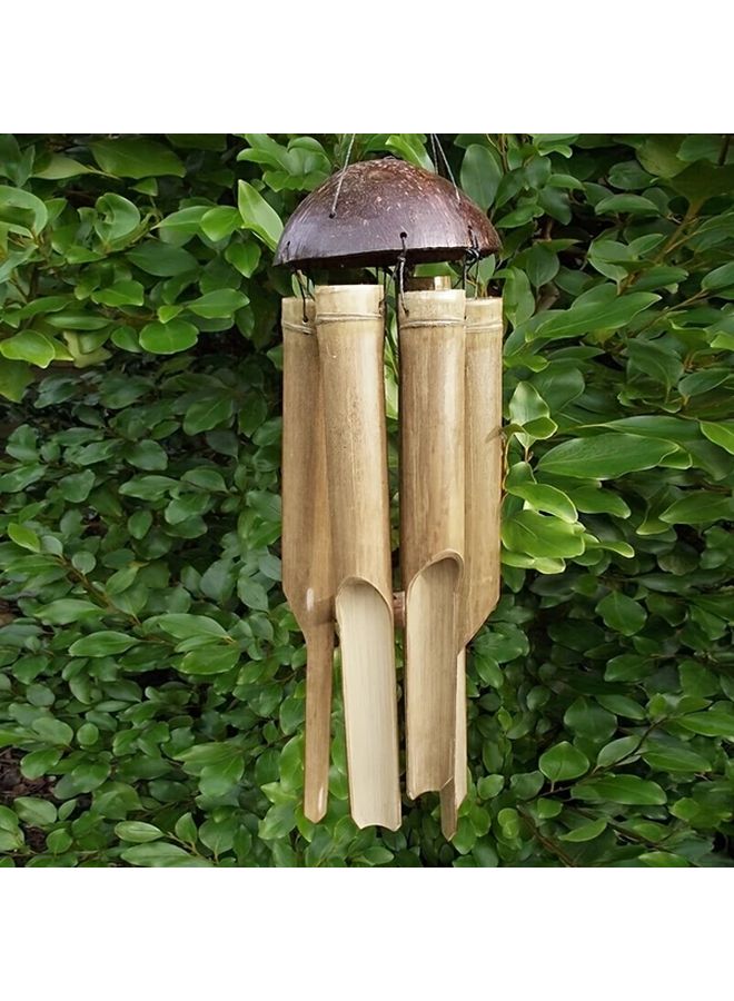 Natural Bamboo Coconut Wind Chimes Handmade Outdoor Indoor Garden Decor 1pc - Image 2